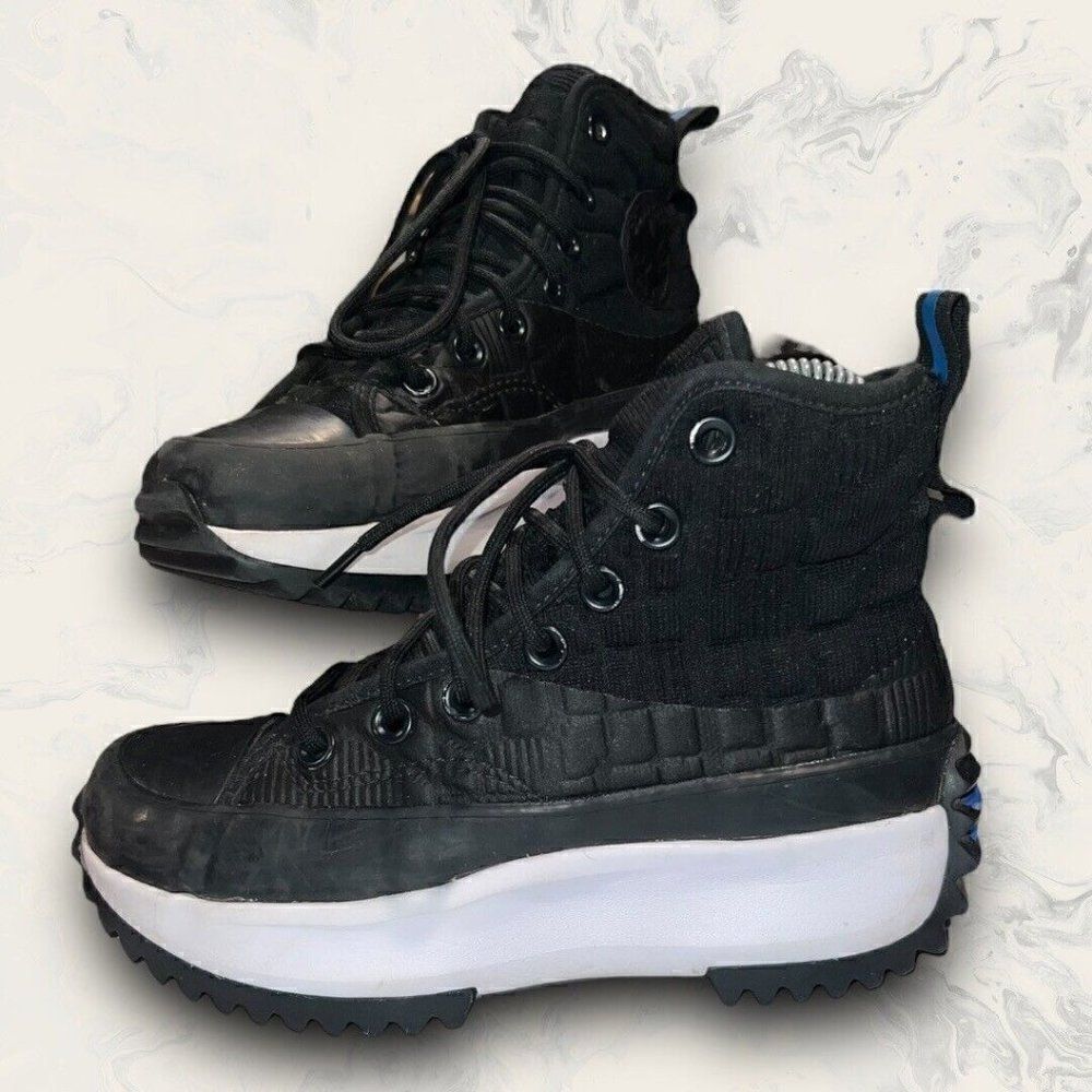 Converse Run Star Hike High Black Blue Hi Top Platform Shoe Women’s Size 4.5